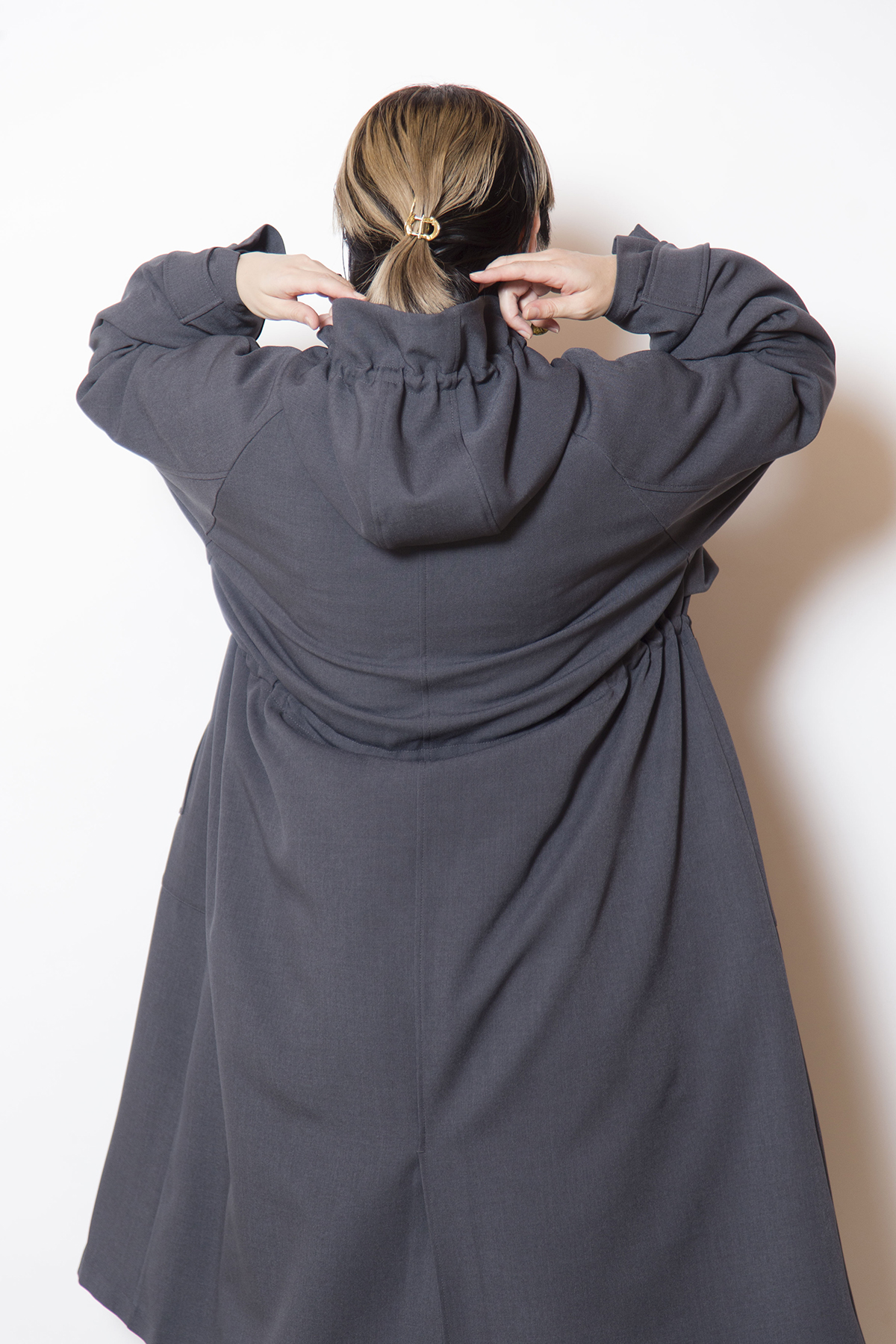 ライナー付フーデッドコート着用画像