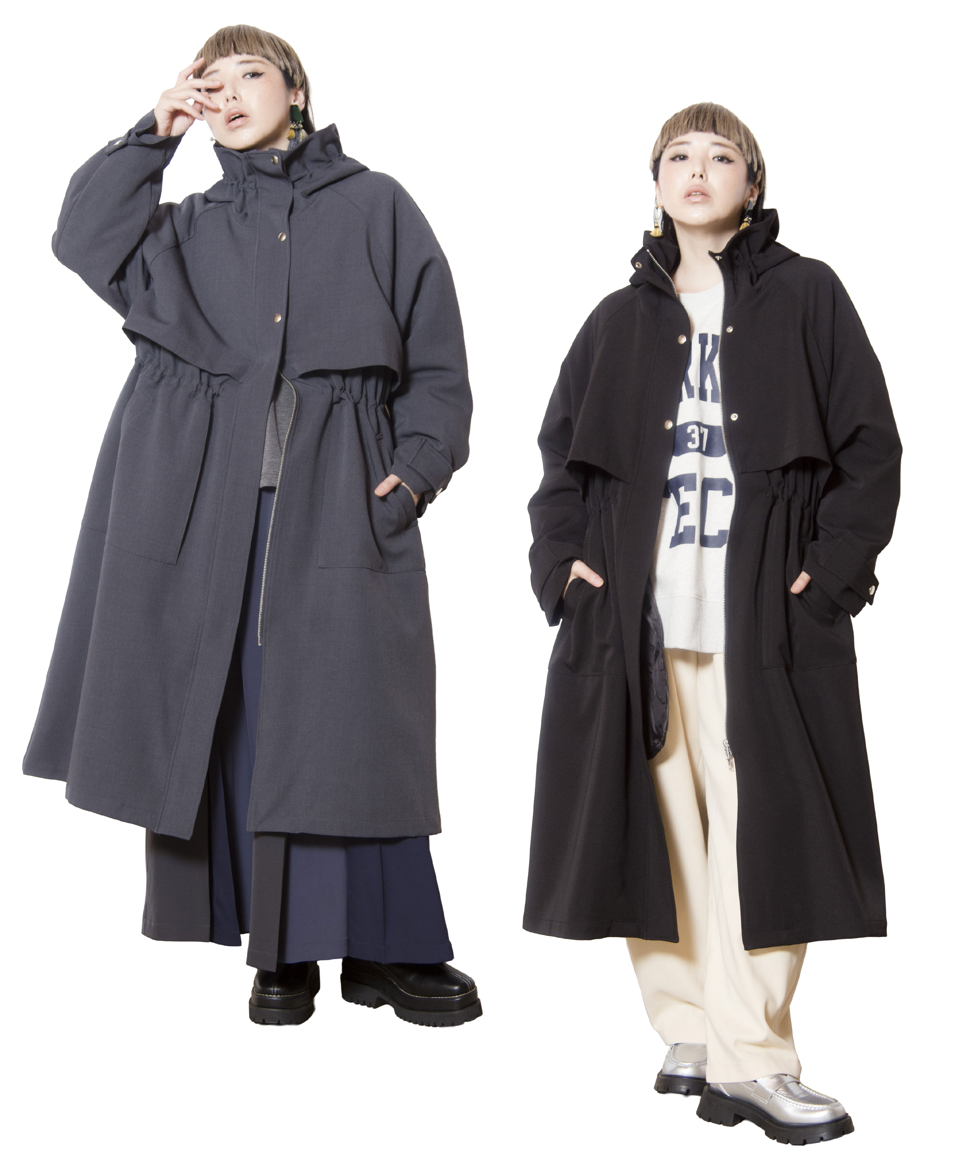 HOODED COAT WITH LINER 2style