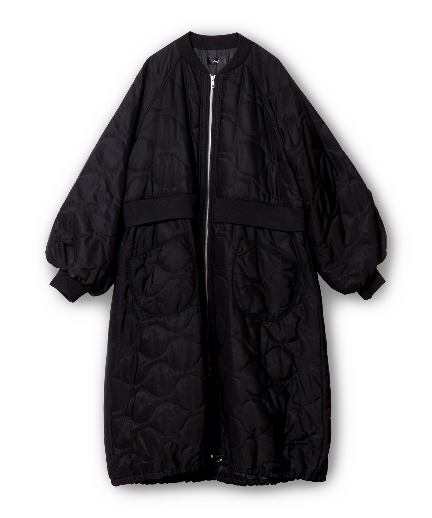 QUILTED LONG BLOUSON color:BLACK
