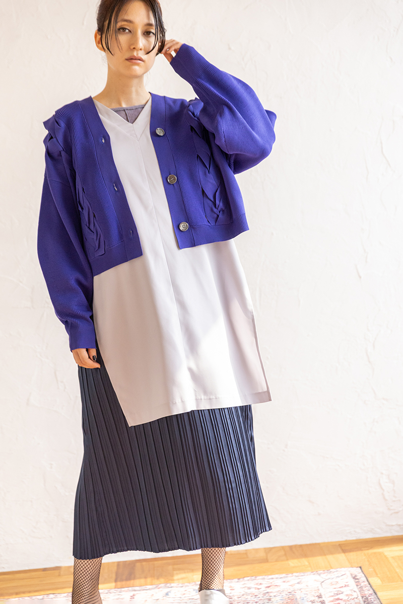 編込ニットカーディガン