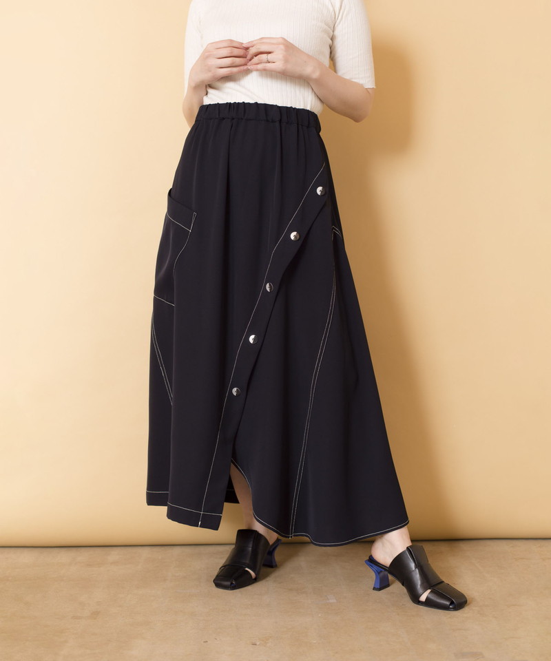 AmeriVINTAGE FLOWING LINE DENIM SKIRTロングスカート - ロングスカート