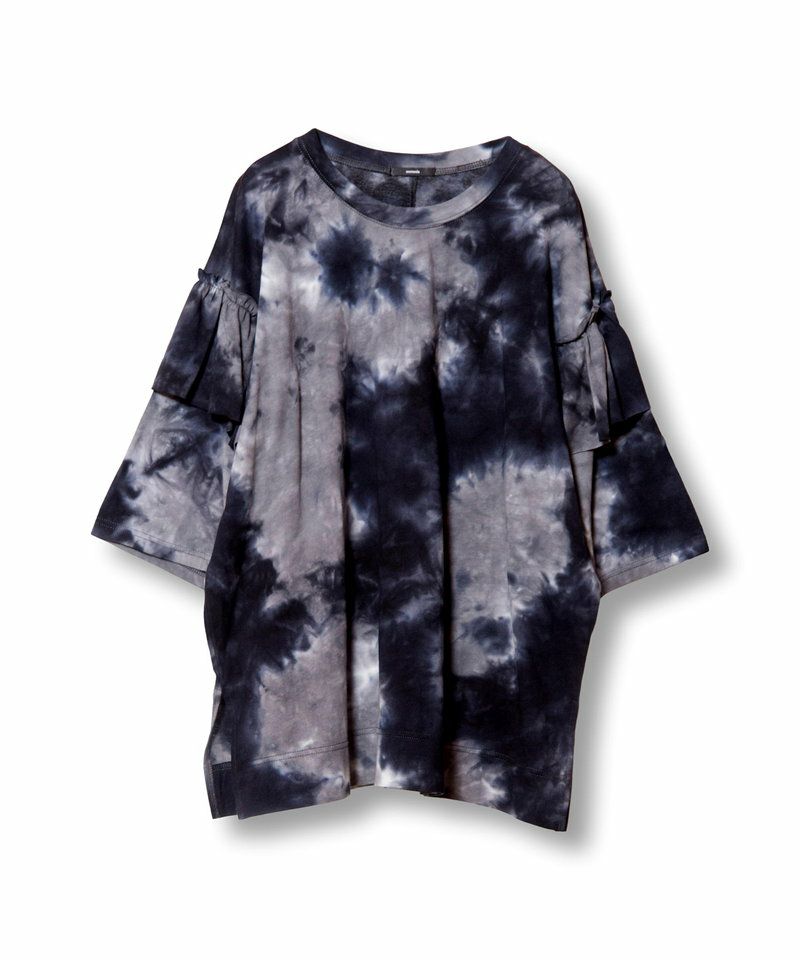 タイダイショルダーフリルTシャツ | OSMOSIS loaf