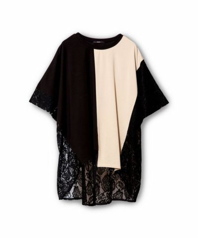 OSMOSIS ブラック スリット ビッグカットソー ゆったり Tシャツ・カットソー | OSMOSIS loaf