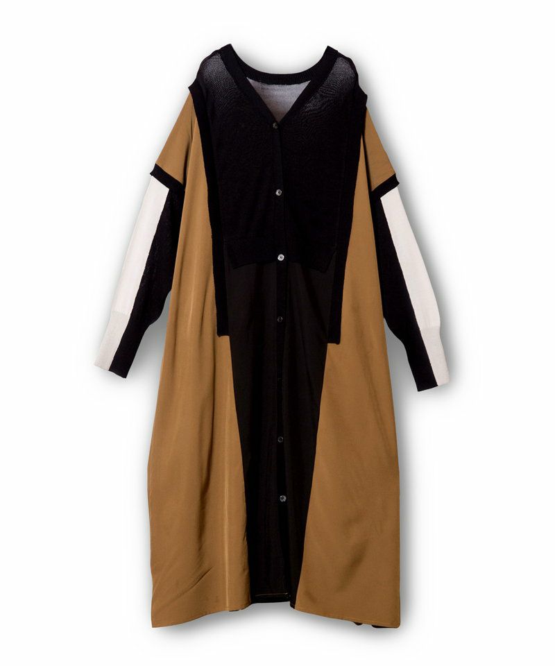 2WAYバイカラーニットワンピース | 【レディースファッション