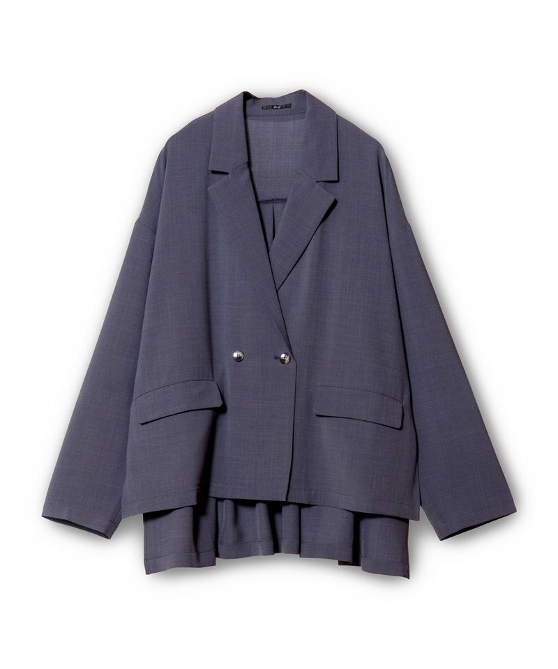 バックタックダブルブレストジャケット | 【レディースファッション