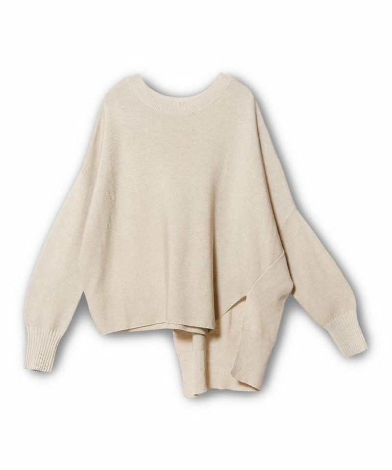 2WAYアシンメトリーニットプルオーバー | 【レディースファッション