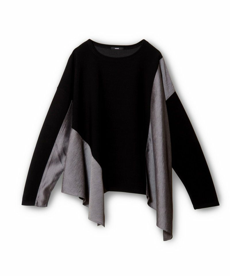 アシンメトリー切替フレアープルオーバー | 【レディースファッション